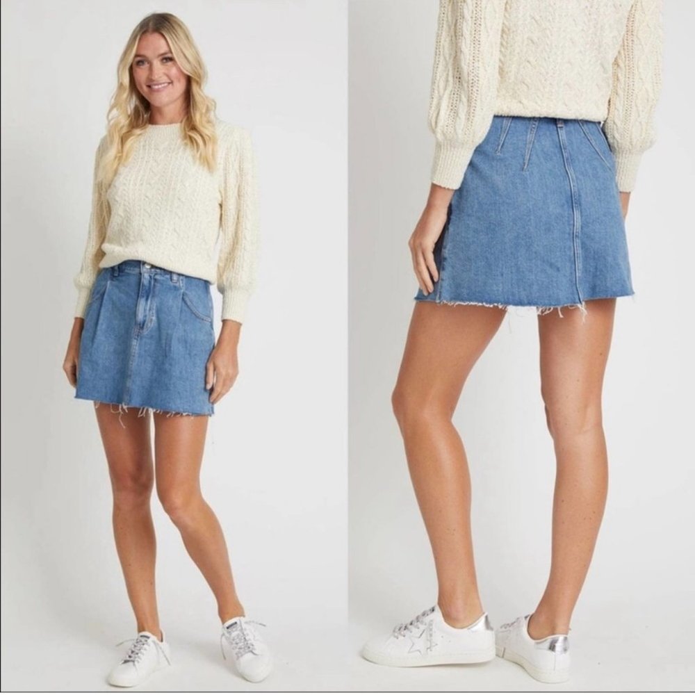 Free People Cosmico Flirt Skirt in Rain OB1193075 Size 31